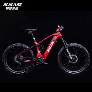 布鲁莱斯BLULANS S10碳纤维锂电助力山地越野软尾自行车